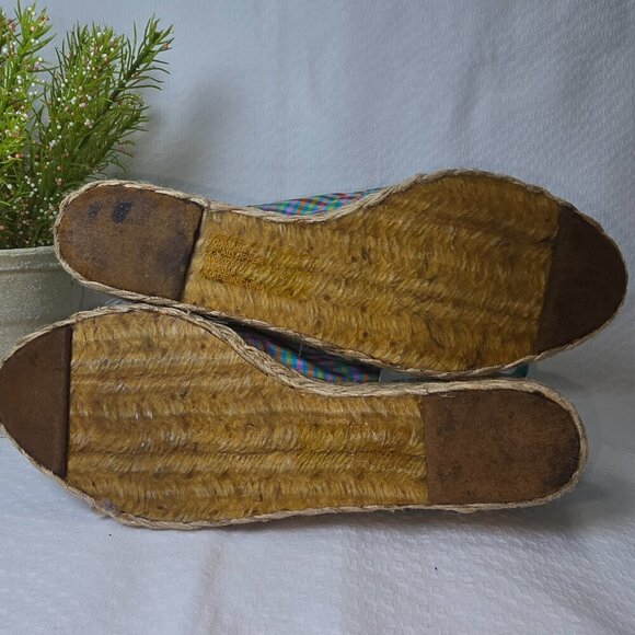LAUREN RALPH LAUREN CAMARA PLAID ESPADRILLE HEEL WOMENS SIZE 9.5 EUC - Picture 6 of 8